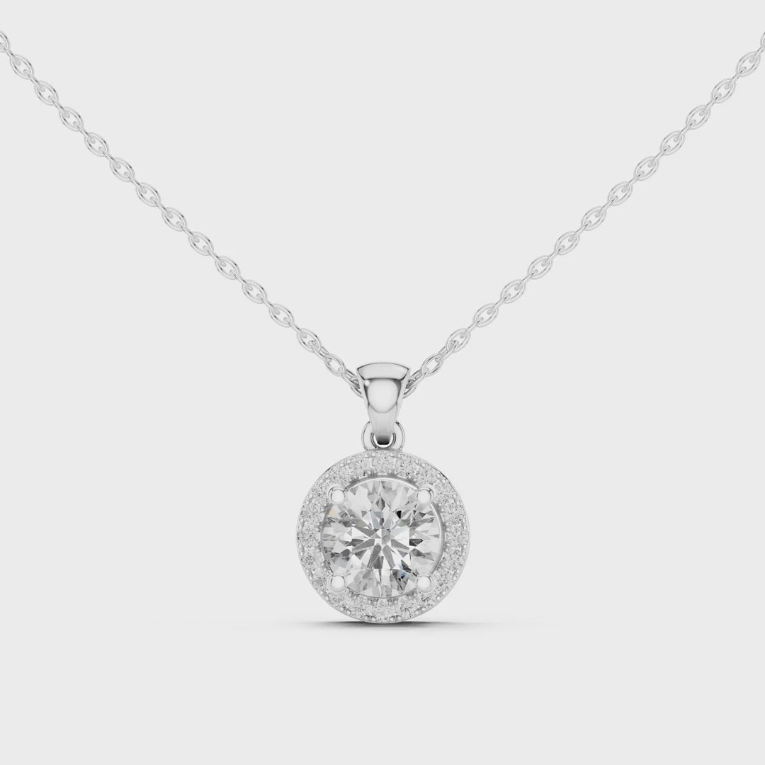 MJP08 - Elegant Micro-Pave Framed Gemstone Pendant
