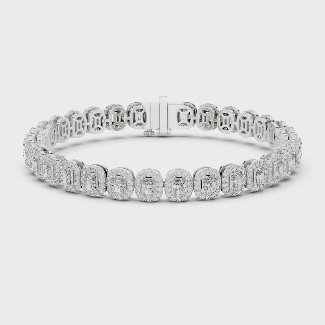MJBR16 - Encased Radiant Gemstone Statement Band