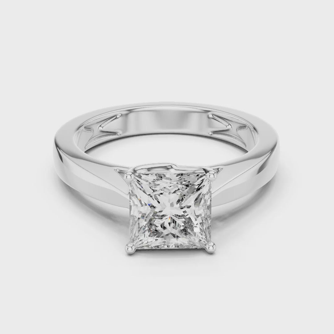 MJR035 - Bold Geometric Tapered Shank Minimalist Bridal Ring