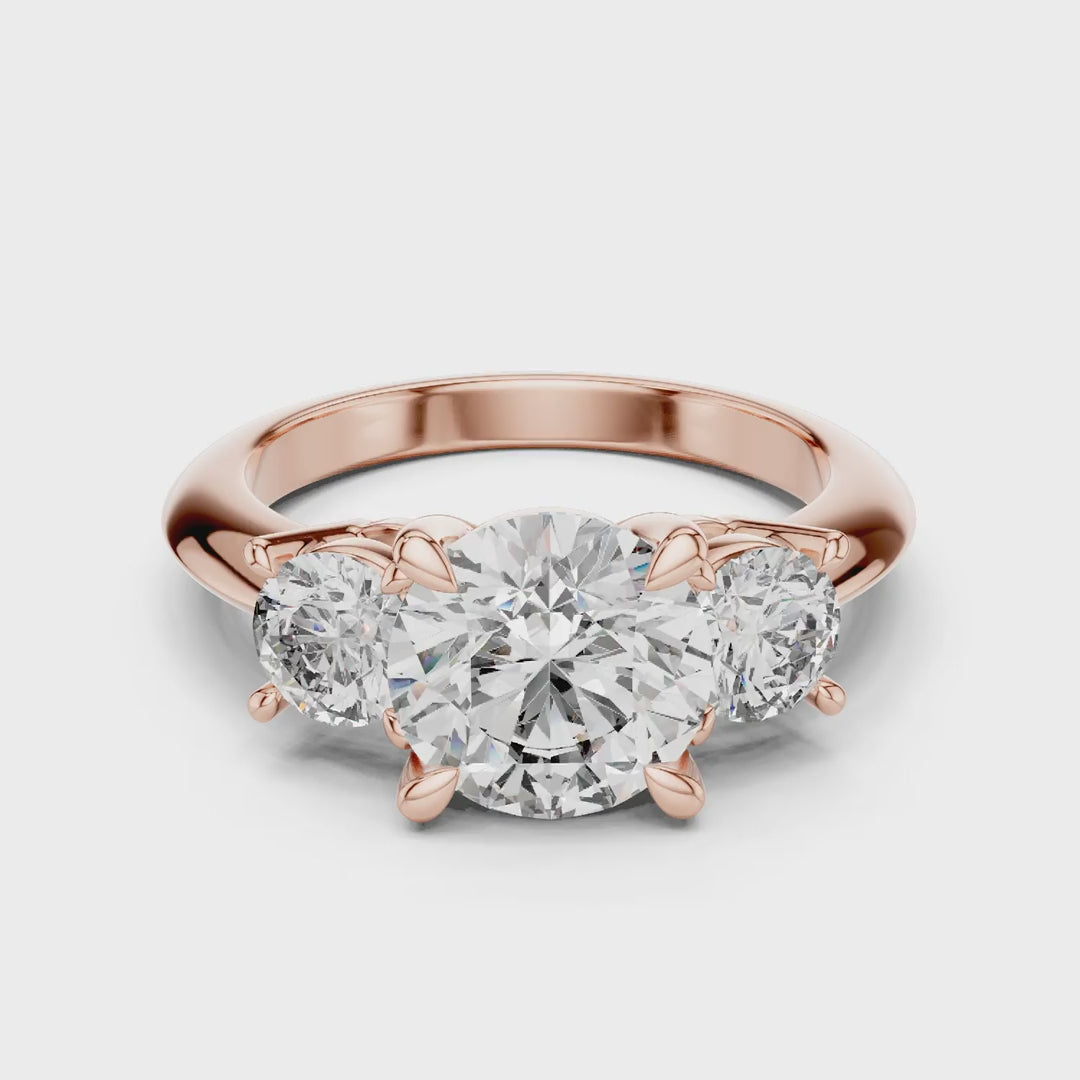 MJR029 - Round Brilliant Three Stone Engagement Ring