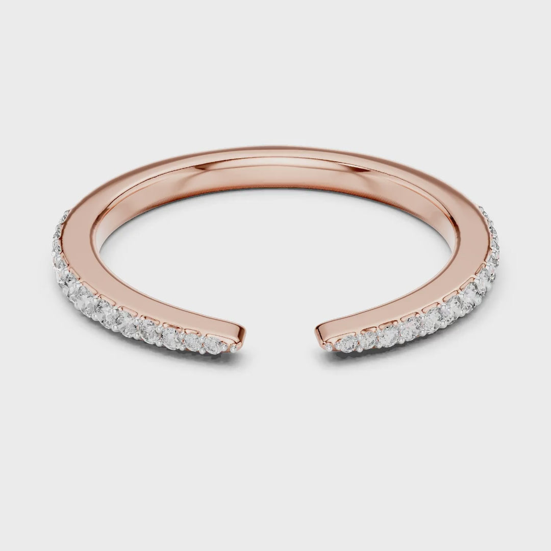 MJR060 - Elegant Slender Half Eternity Floating Pointer Band