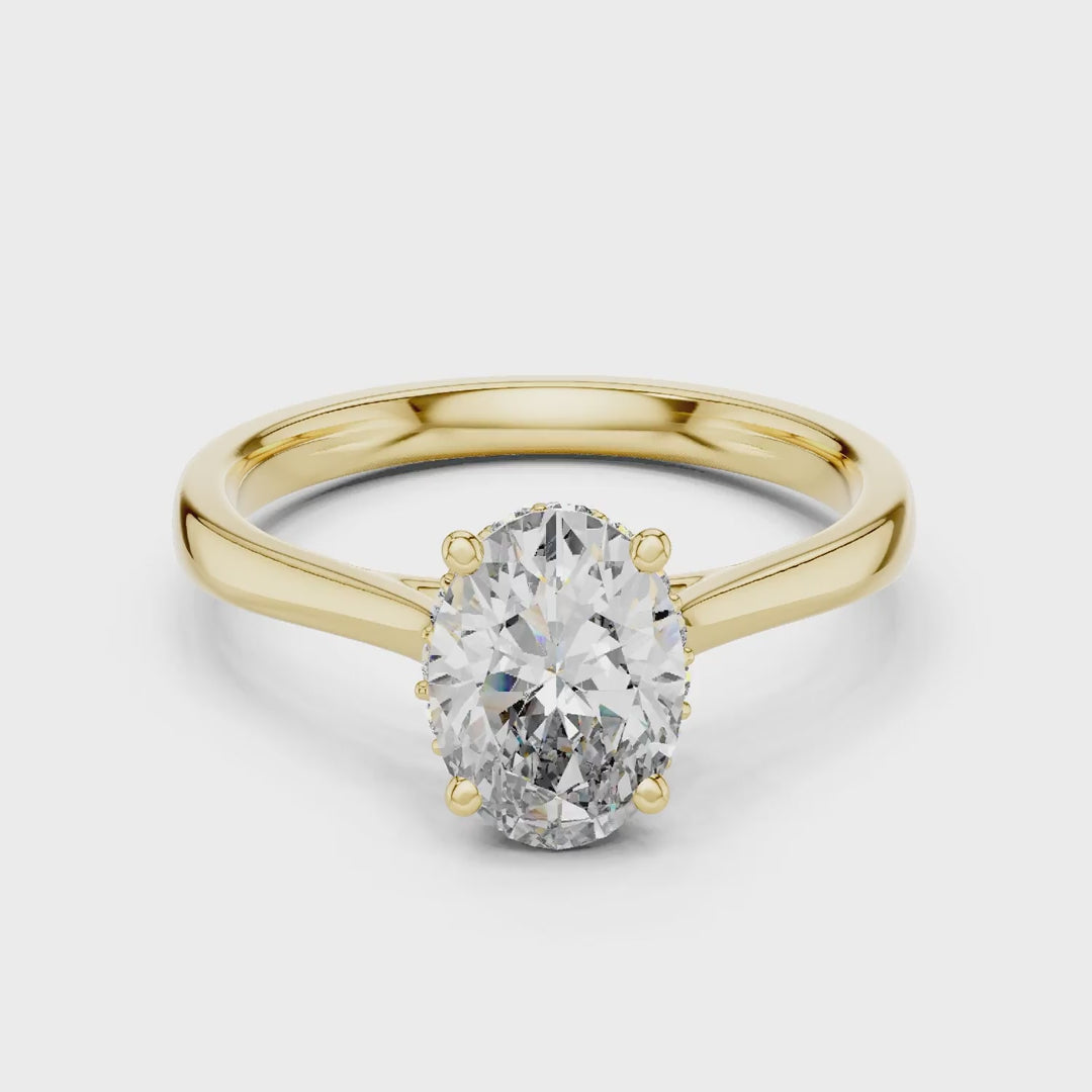 MJR080 - Underside Diamond Accent Oval Cut Solitaire