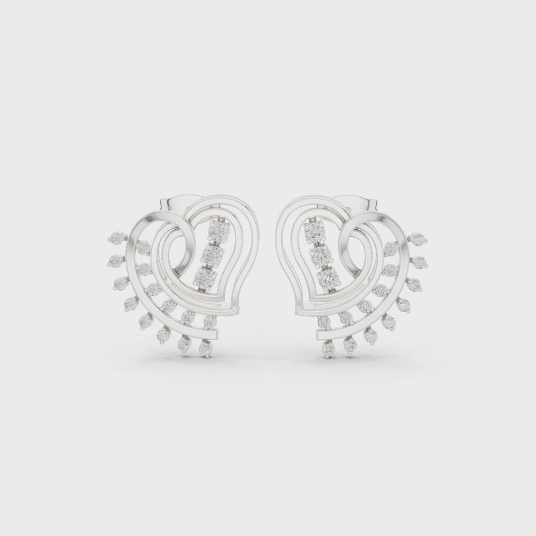 MJER65 - Whimsical Love Motif Stud Earrings