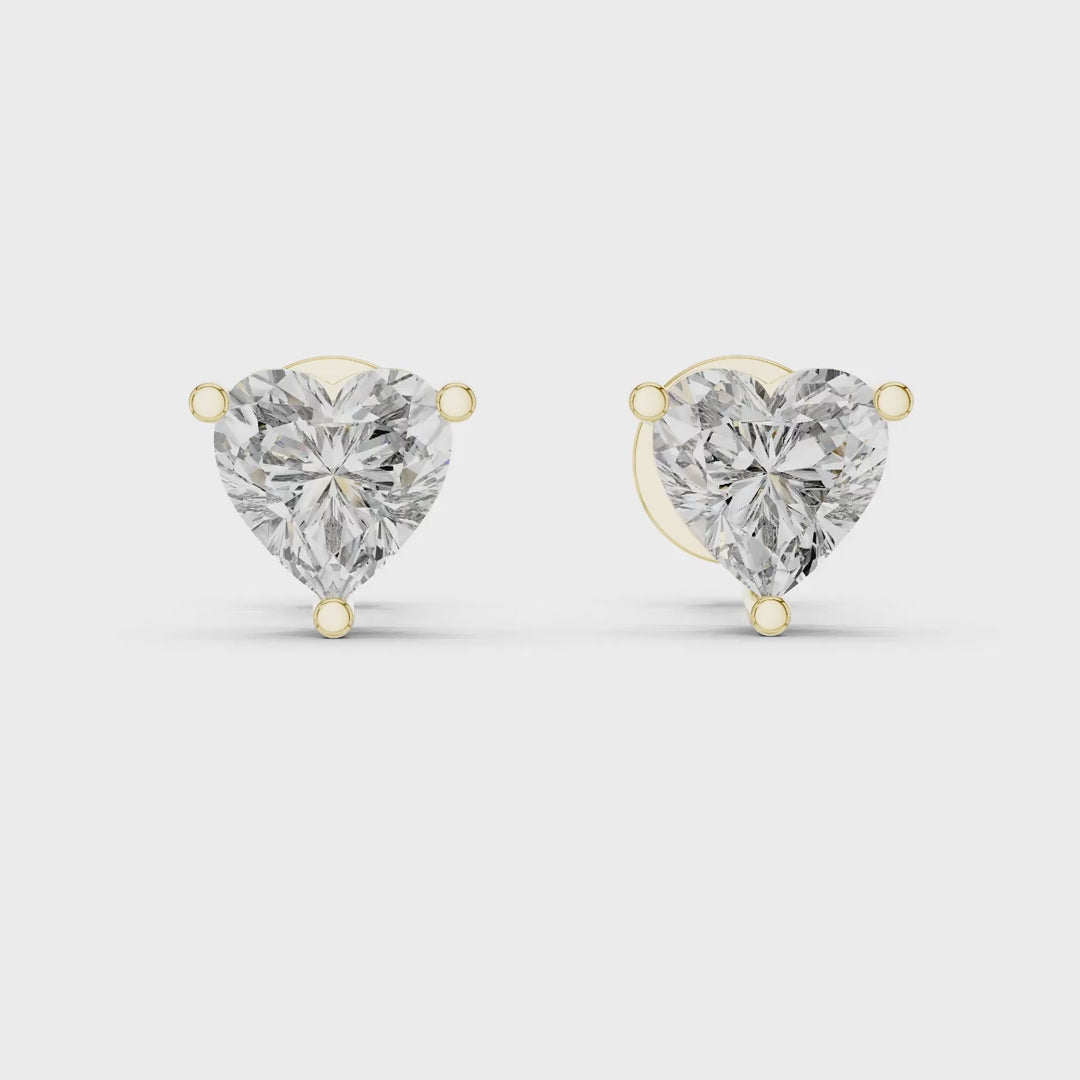 MJER05 -Romantic Heart Shaped Solitaire Studs
