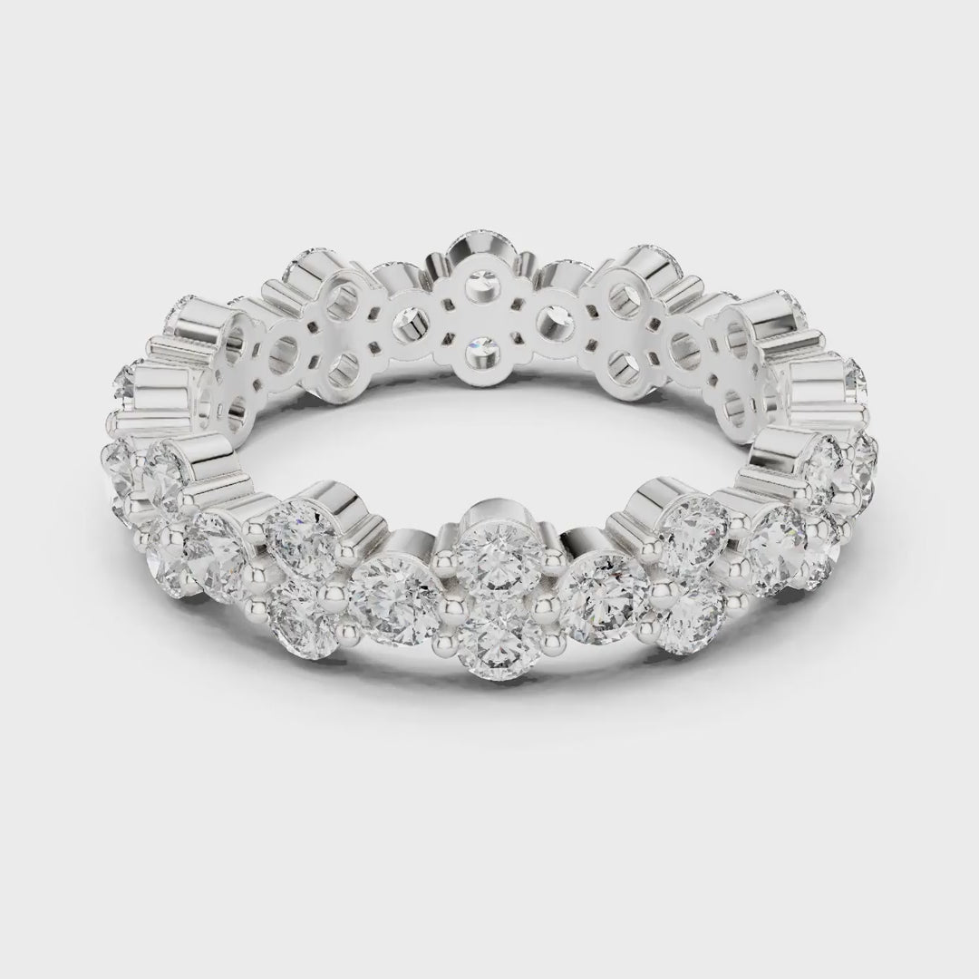 MJET025 - Scalloped Cluster Eternity Ring with Round Stones