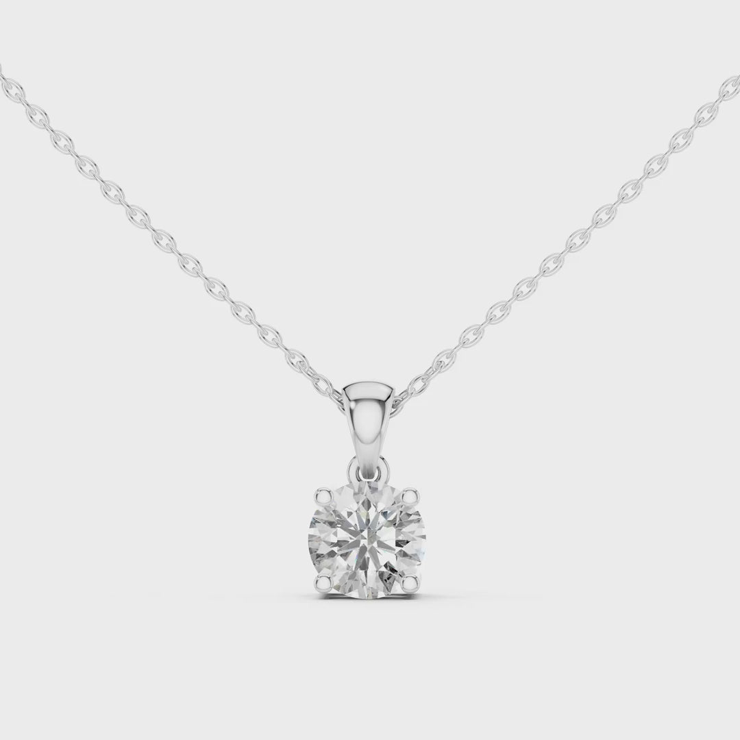 MJP07 - Classic Round Solitaire Pendant with Tapered Bail