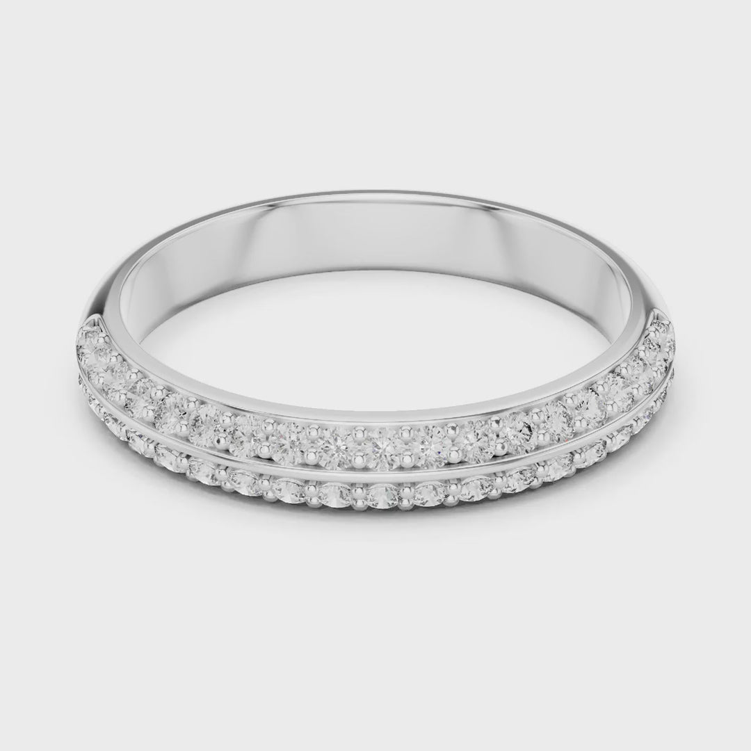 MJR057 - Dual Row Round Channel Set Anniversary Band