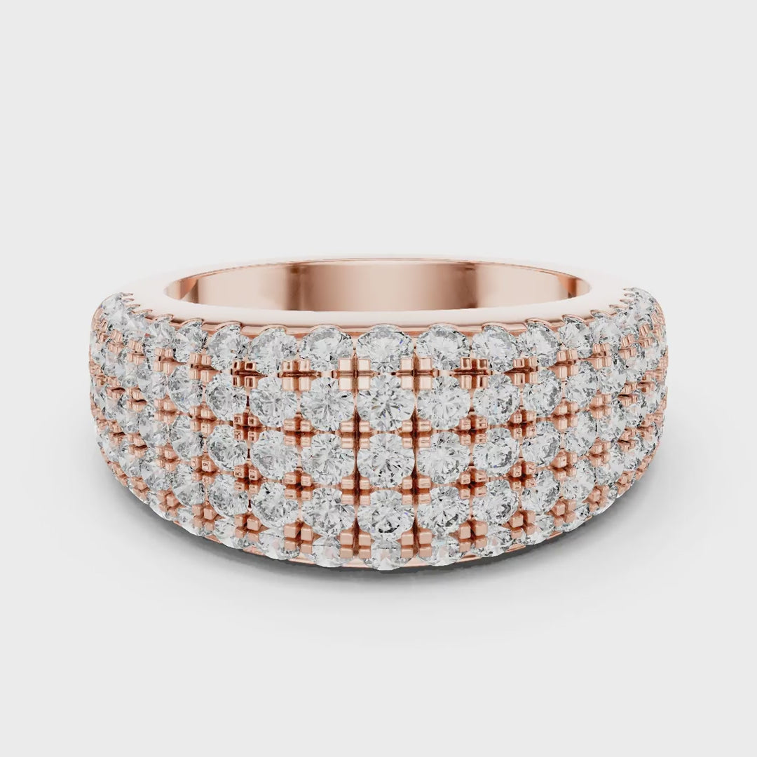 2.28 Lab Grown Diamond Luxurious Pave Lattice Multi Level Ring