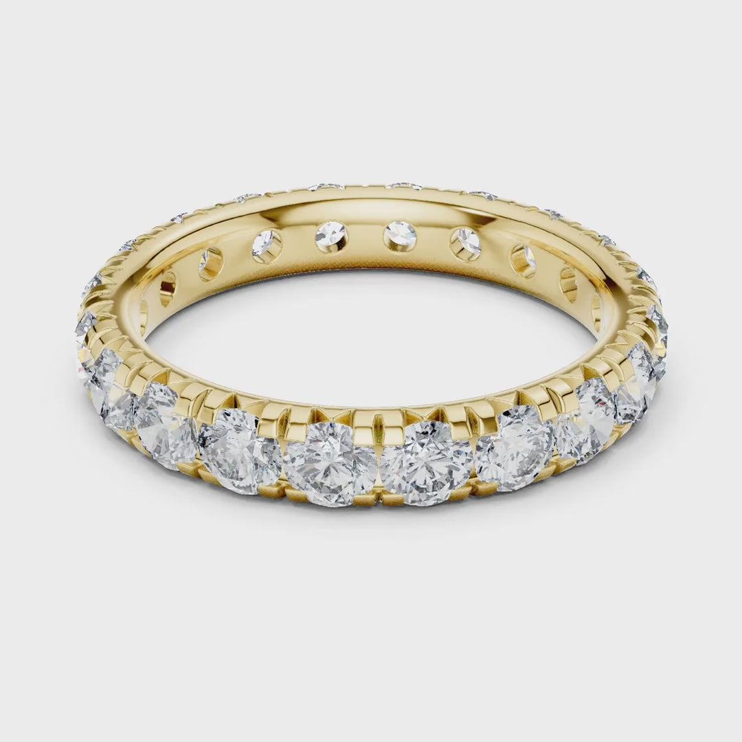 MJET021 - Timeless Round Diamond Imitation Stackable Eternity Band