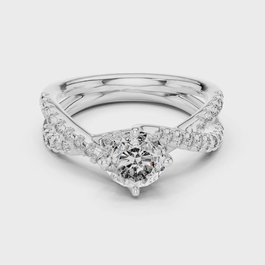 MJR047 - Elegant Intertwined Pavé Ribbon Ring
