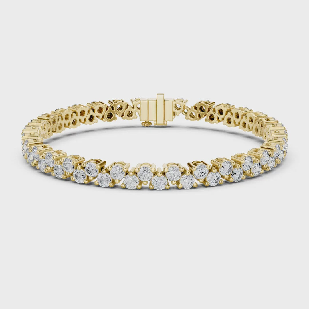 MJBR20 - Zig-Zag Prong Set Brilliant Linked Strand