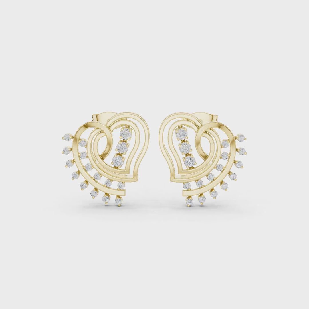 MJER65 - Whimsical Love Motif Stud Earrings