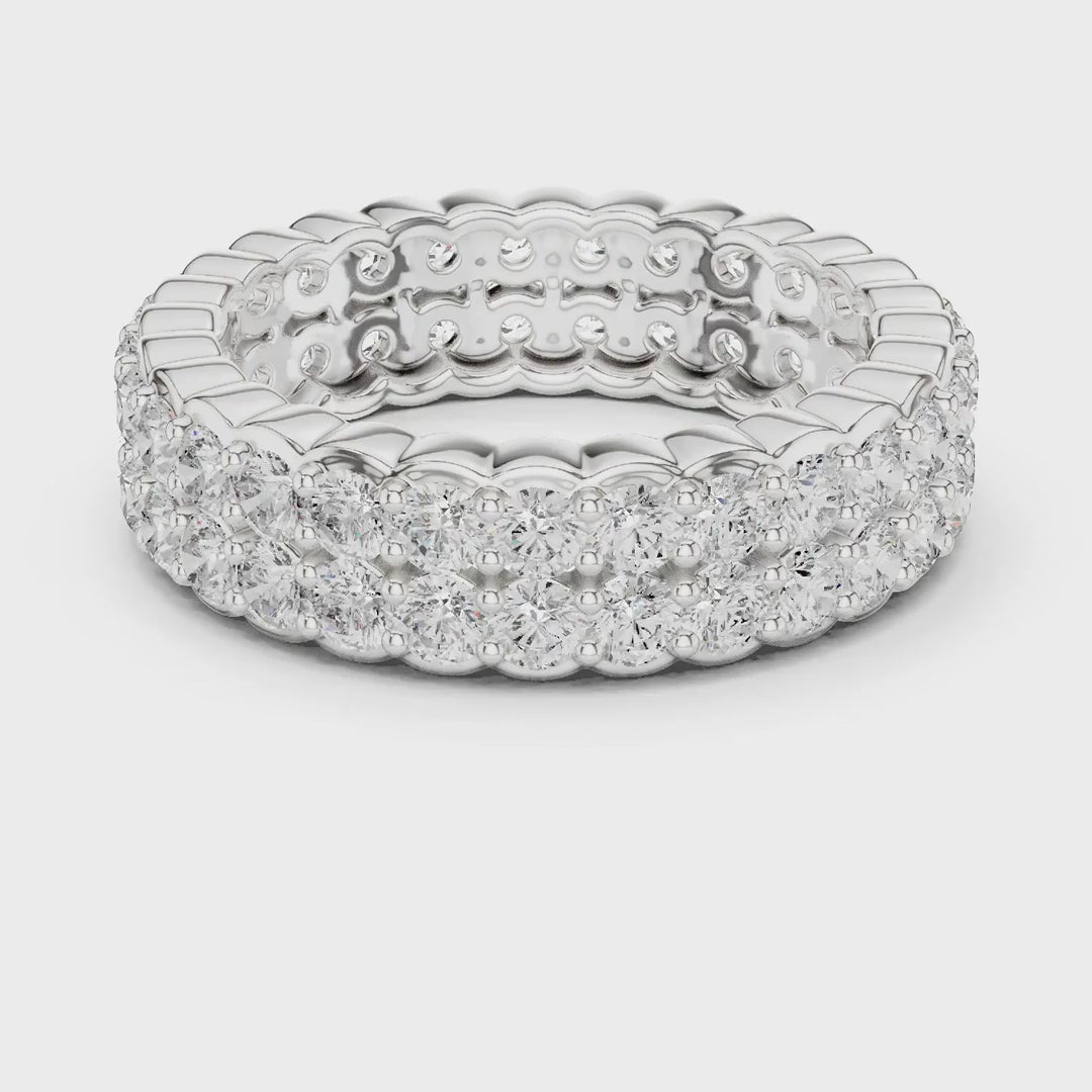 MJET018 - Dual Row Round Pavé Full Eternity Band