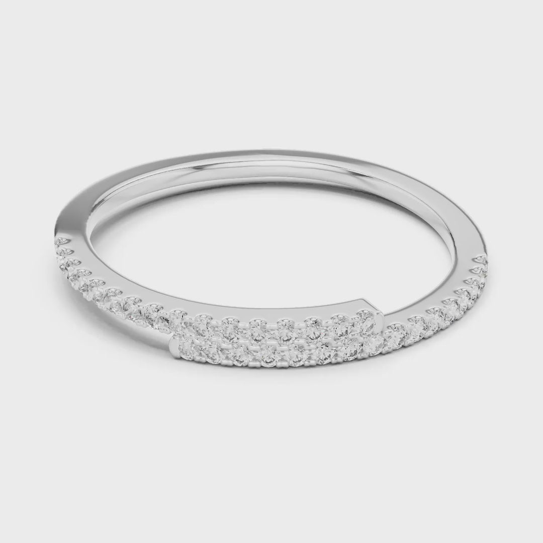 MJET009 - Round Brilliant Bypass Pavé Half Eternity Band