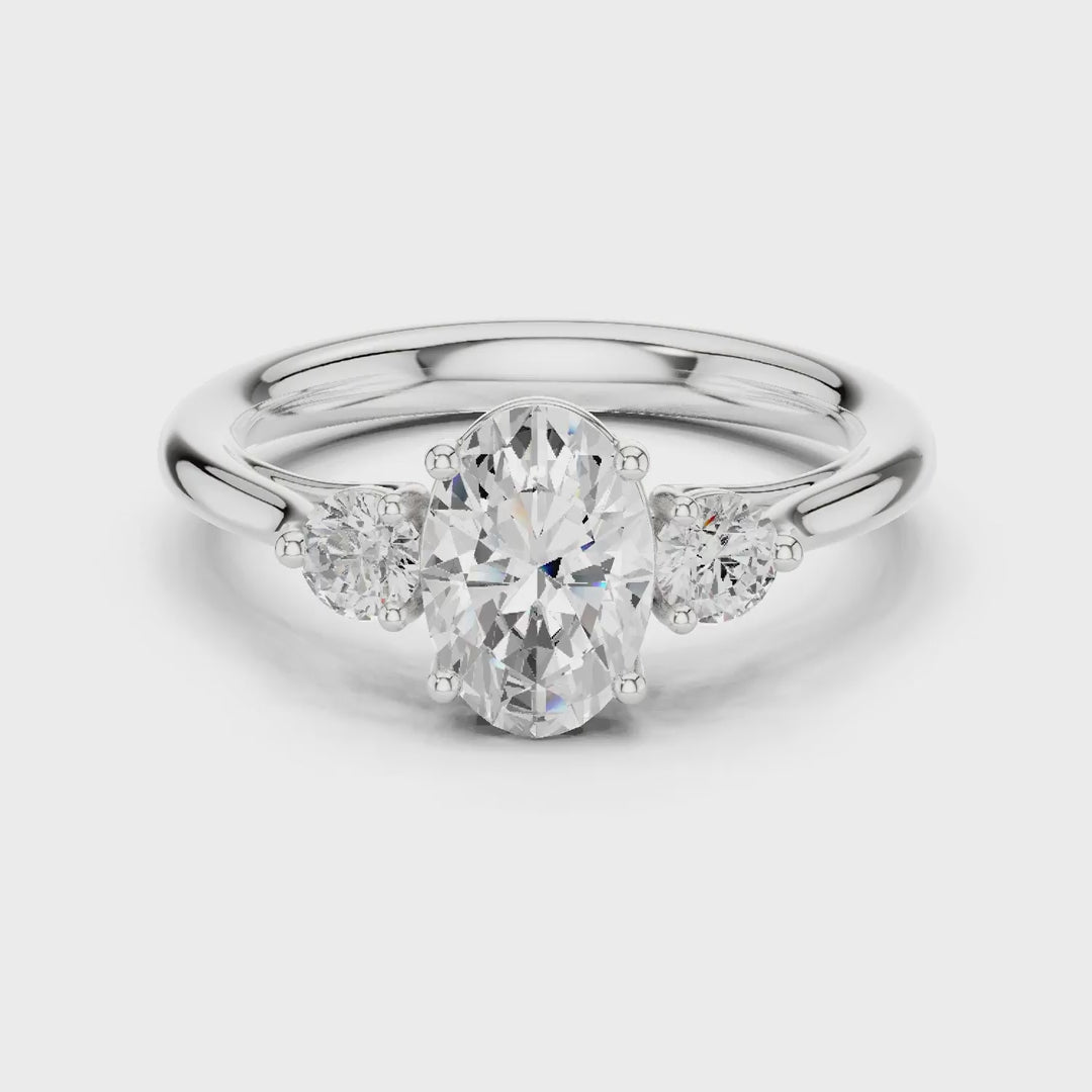 MJR076 - Modern Oval Trio Comfort Fit Ring