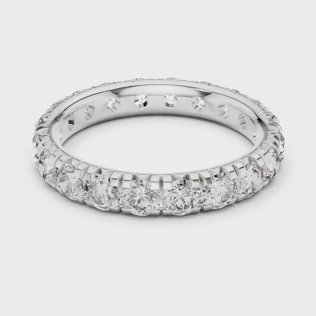 MJET021 - Timeless Round Diamond Imitation Stackable Eternity Band