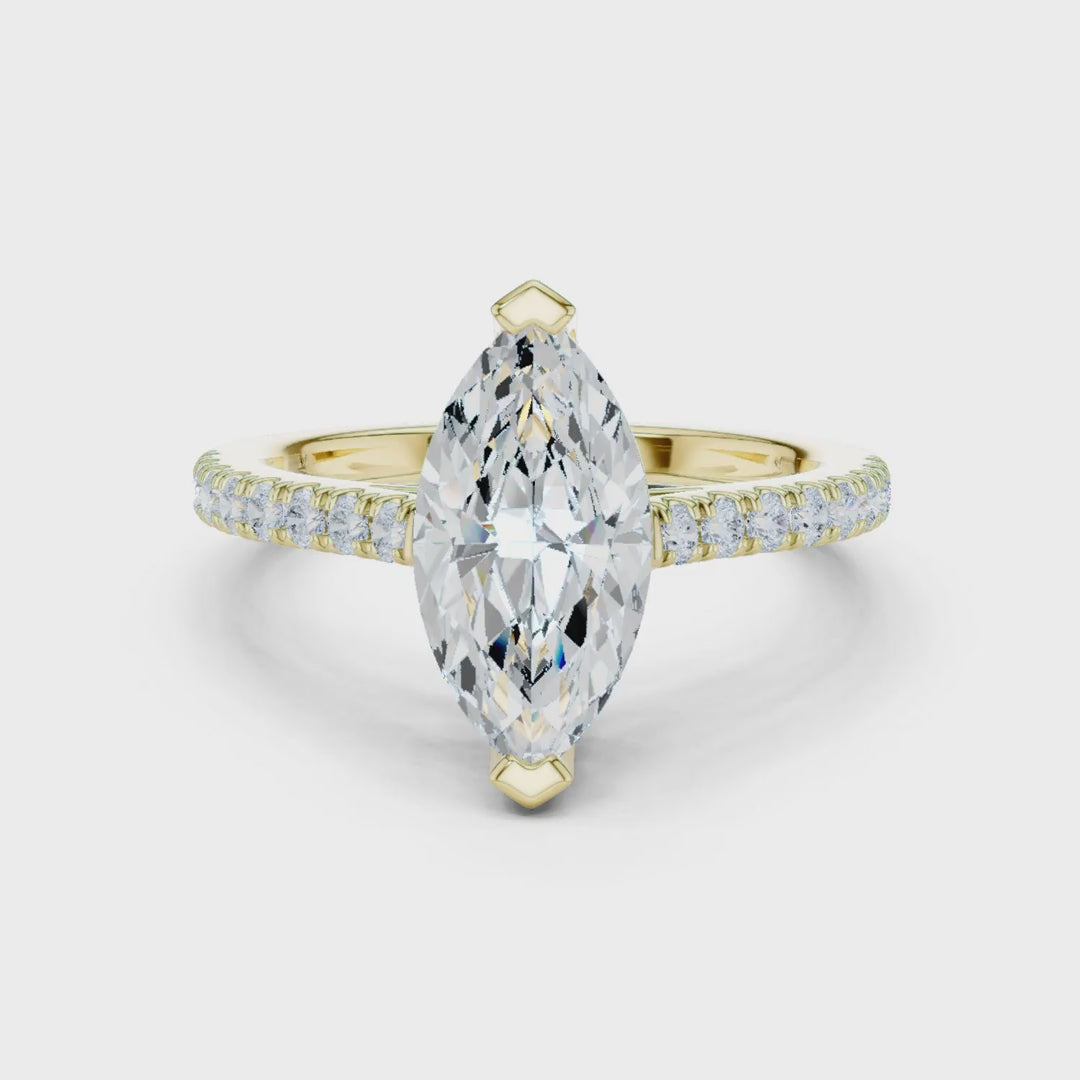 MJR085 - Micro-Pavé Band Three Stone Radiant Cut Bridal Ring