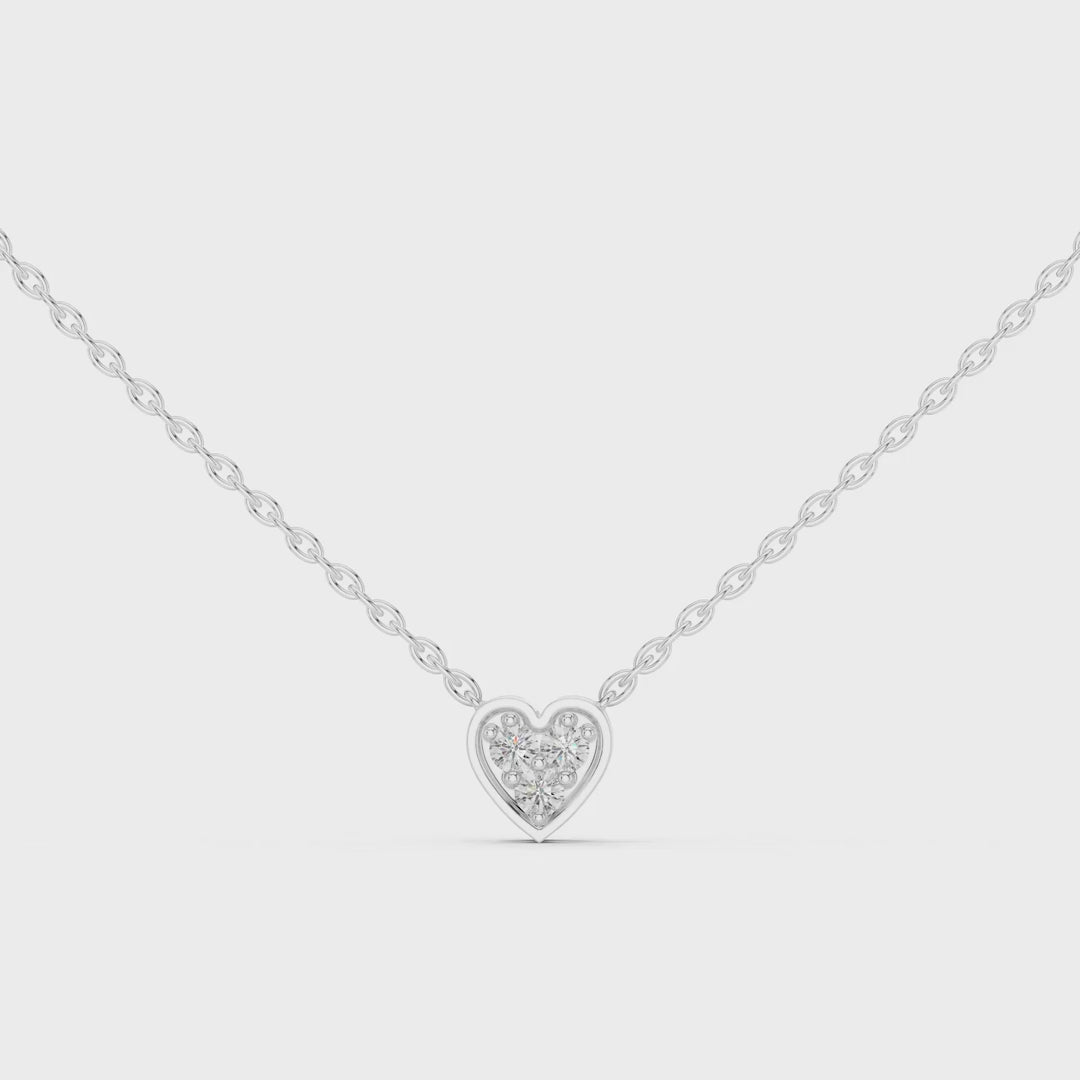 MJP06 - Heart-Shaped Trio Cluster Bezel Pendant