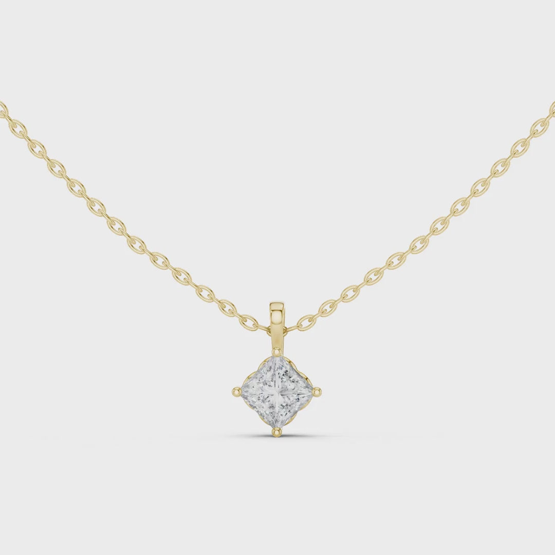MJP33 - Kite-Set Cushion Solitaire Pendant