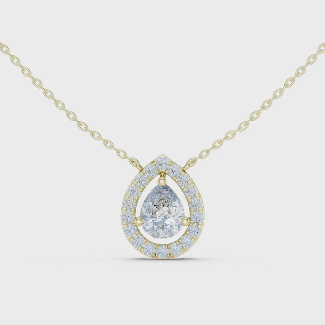 MJP46 - Suspended Pear Floating Halo Pendant