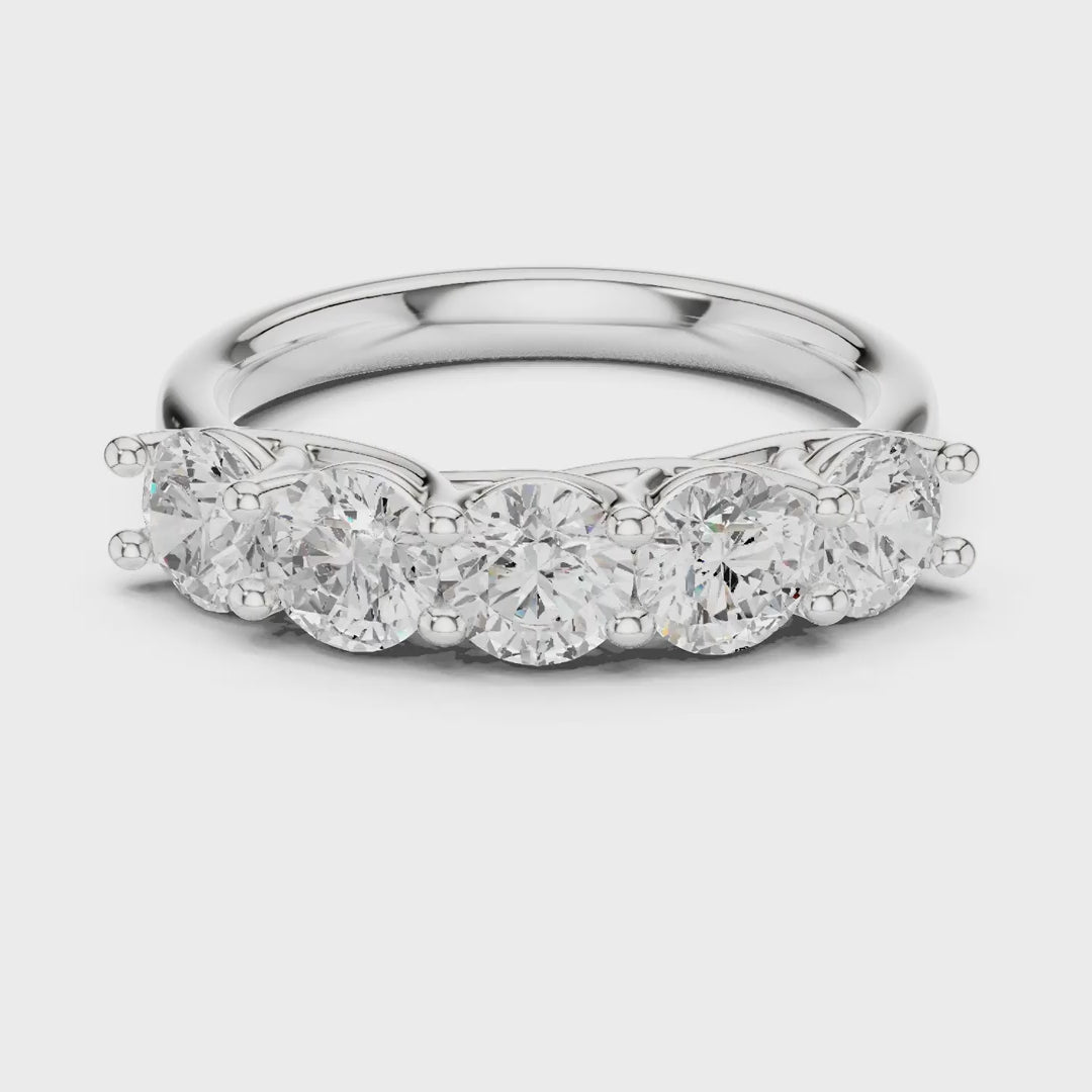 MJR072 - Elegant Shared Basket Round Silhouette Wedding Band