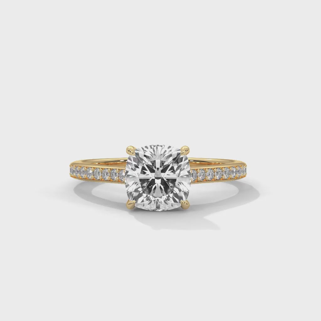MJBS40 - Classic Silhouette Cushion Prong-Set Wedding Band