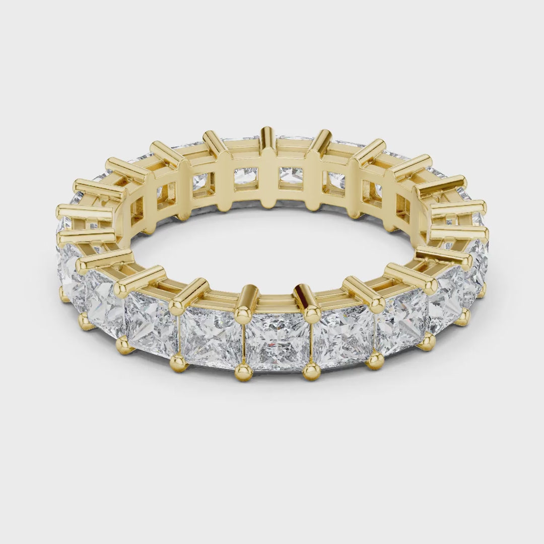 MJET019 - Princess Cut Shared Prong Full Eternity Wedding Band