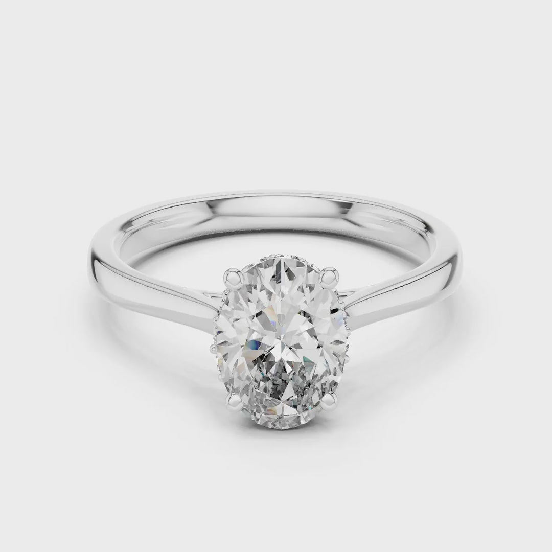 MJR080 - Underside Diamond Accent Oval Cut Solitaire