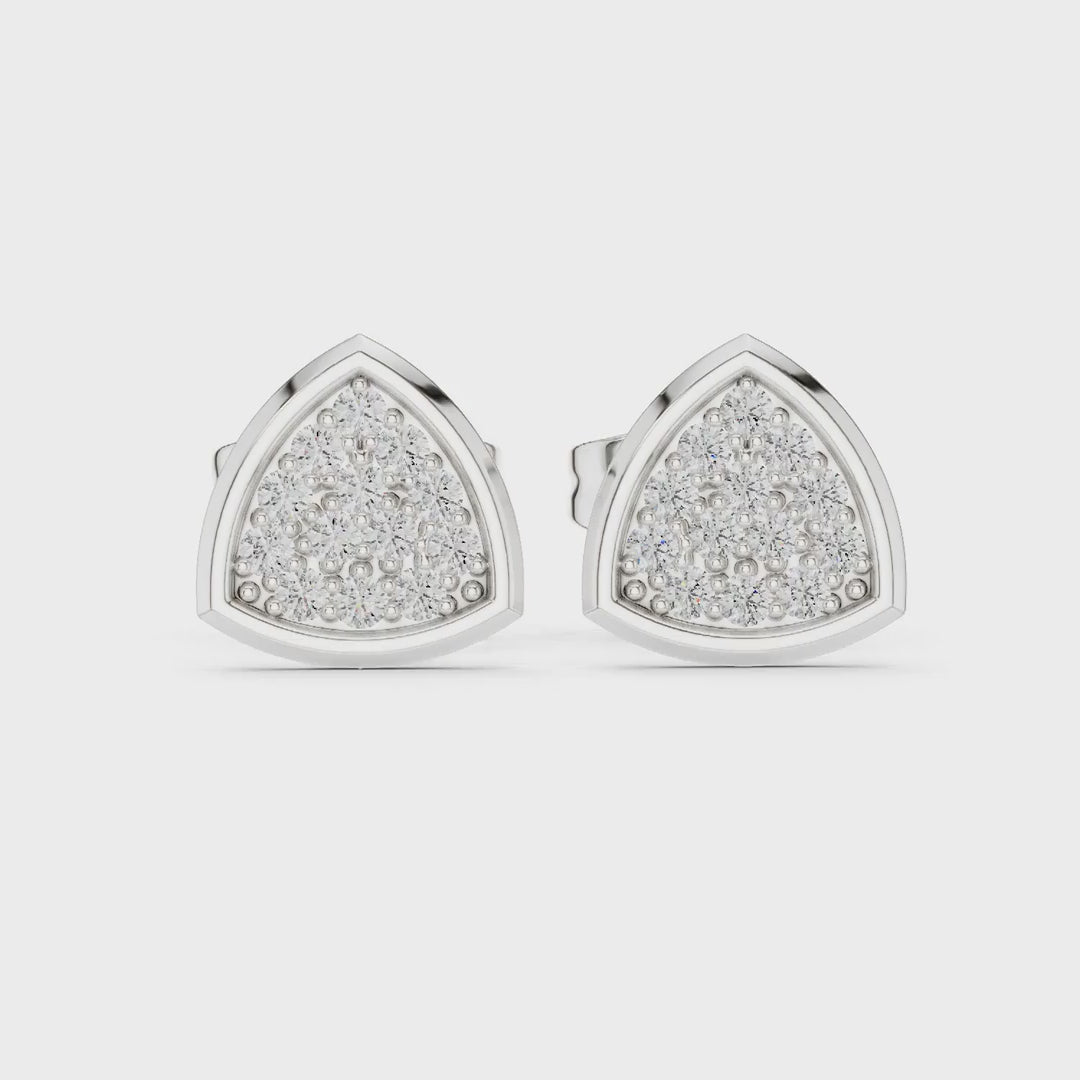 MJER71 - Beveled Trilliant Diamond-Accent Studs