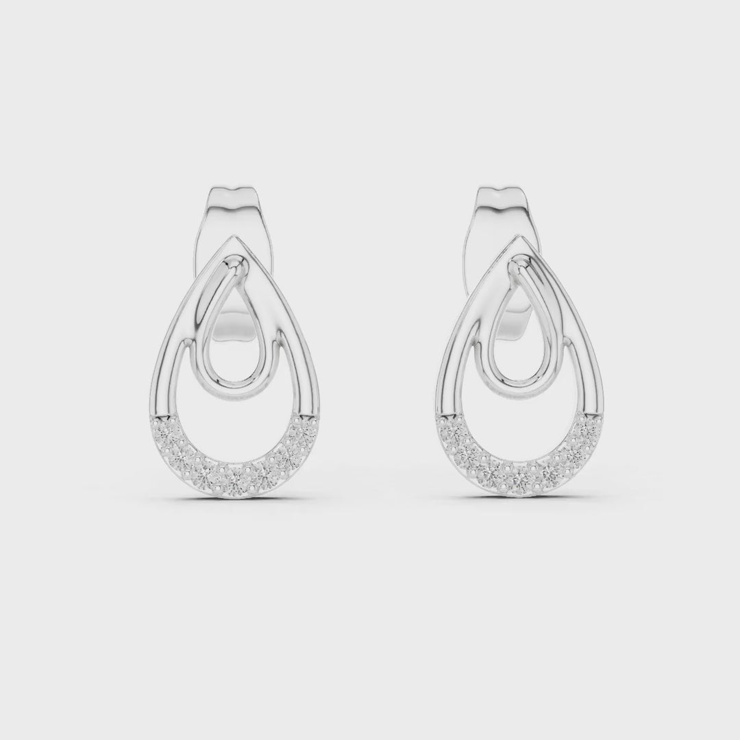 MJER33 - Open Teardrop Dual Loop Drop Earrings