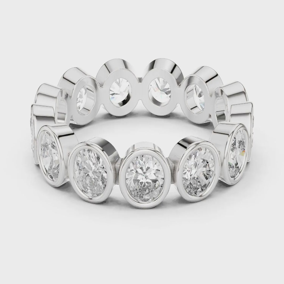 MJET032 - Oval Cut Bezel Set Full Eternity Band