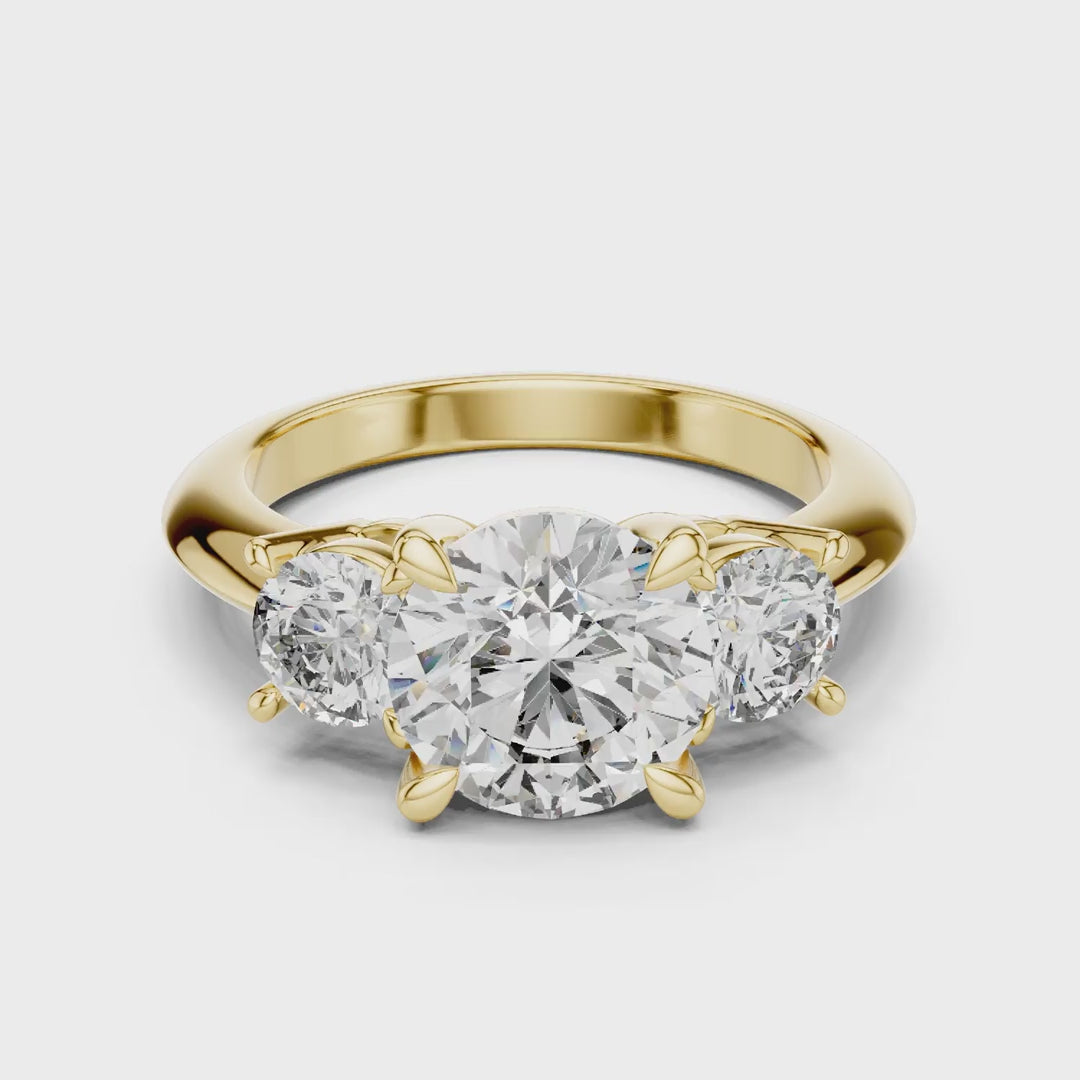 MJR029 - Round Brilliant Three Stone Engagement Ring