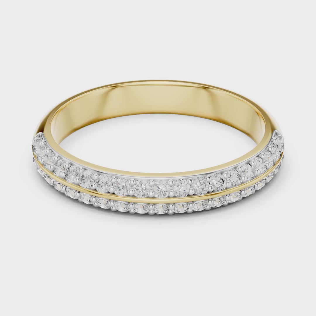 MJR057 - Dual Row Round Channel Set Anniversary Band