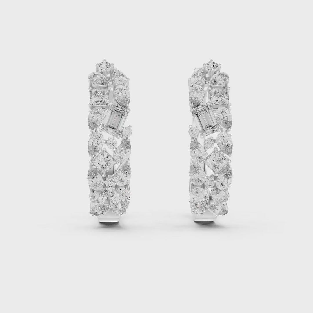 MJER17 - Multi Shape Mosaic Cluster Huggie Hoops