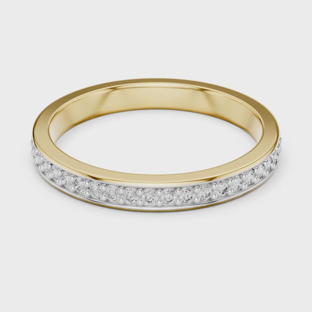 MJET008 - Round Brilliant Channel Set Half Eternity Band