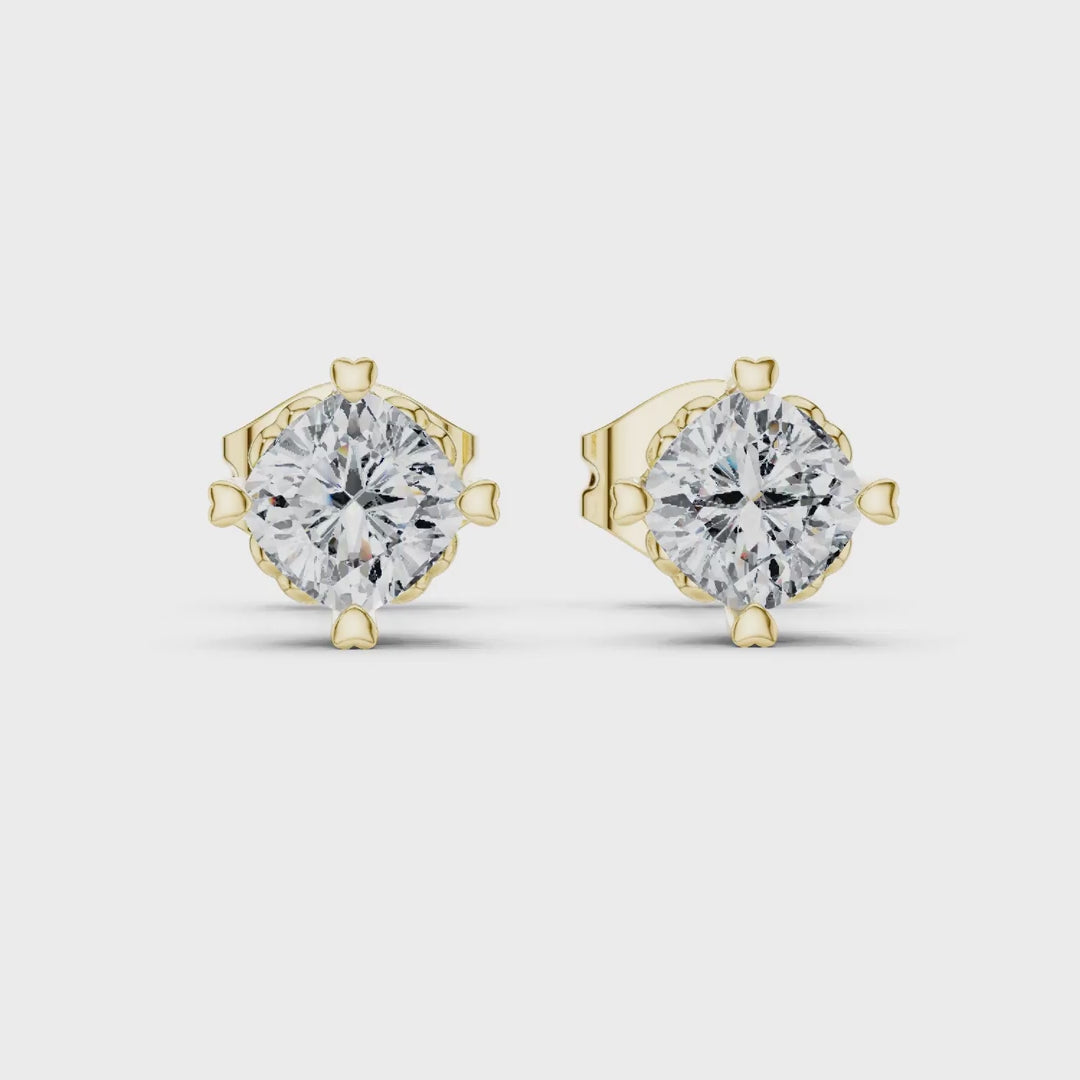 MJER79 - Scalloped Tulip Basket Solitaire Studs