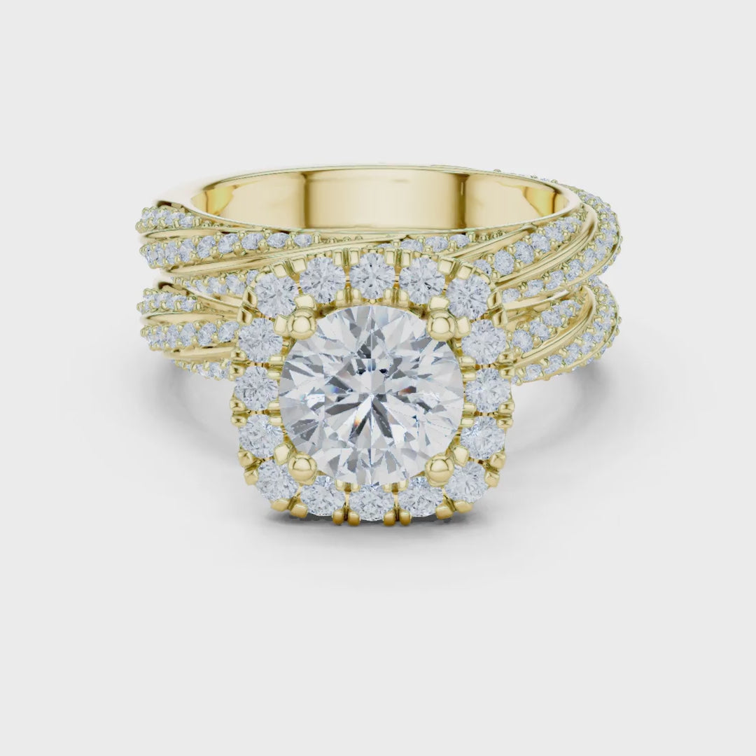MJA019 - Woven Multi Row Diamond Imitation Statement Piece