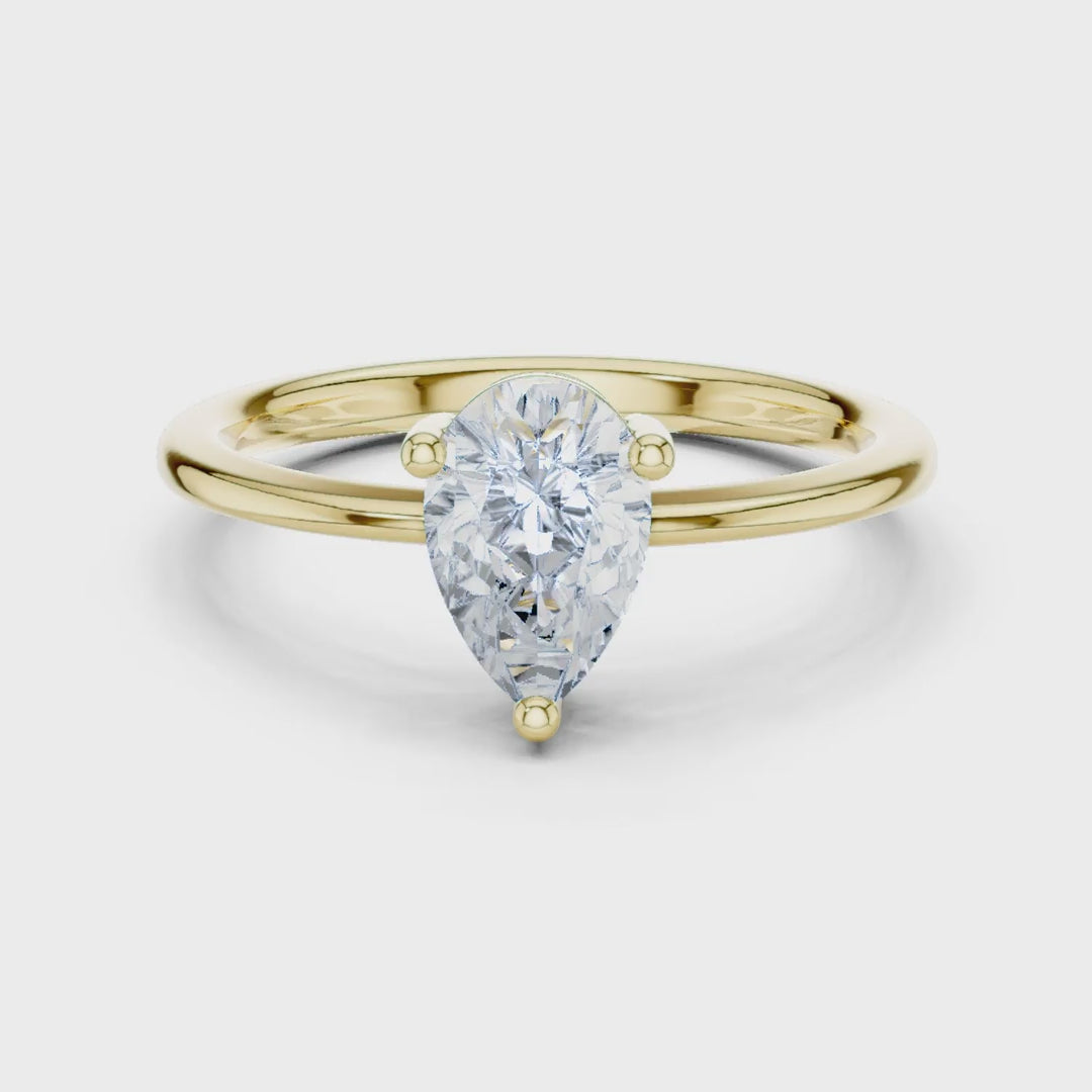1.00 Cts Lab Grown Diamond Solitaire Engagement Ring - Pear