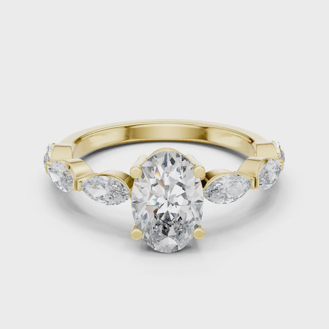 MJR0118 - Six-Prong Round Solitaire Ring with Hidden Sparkle Collar