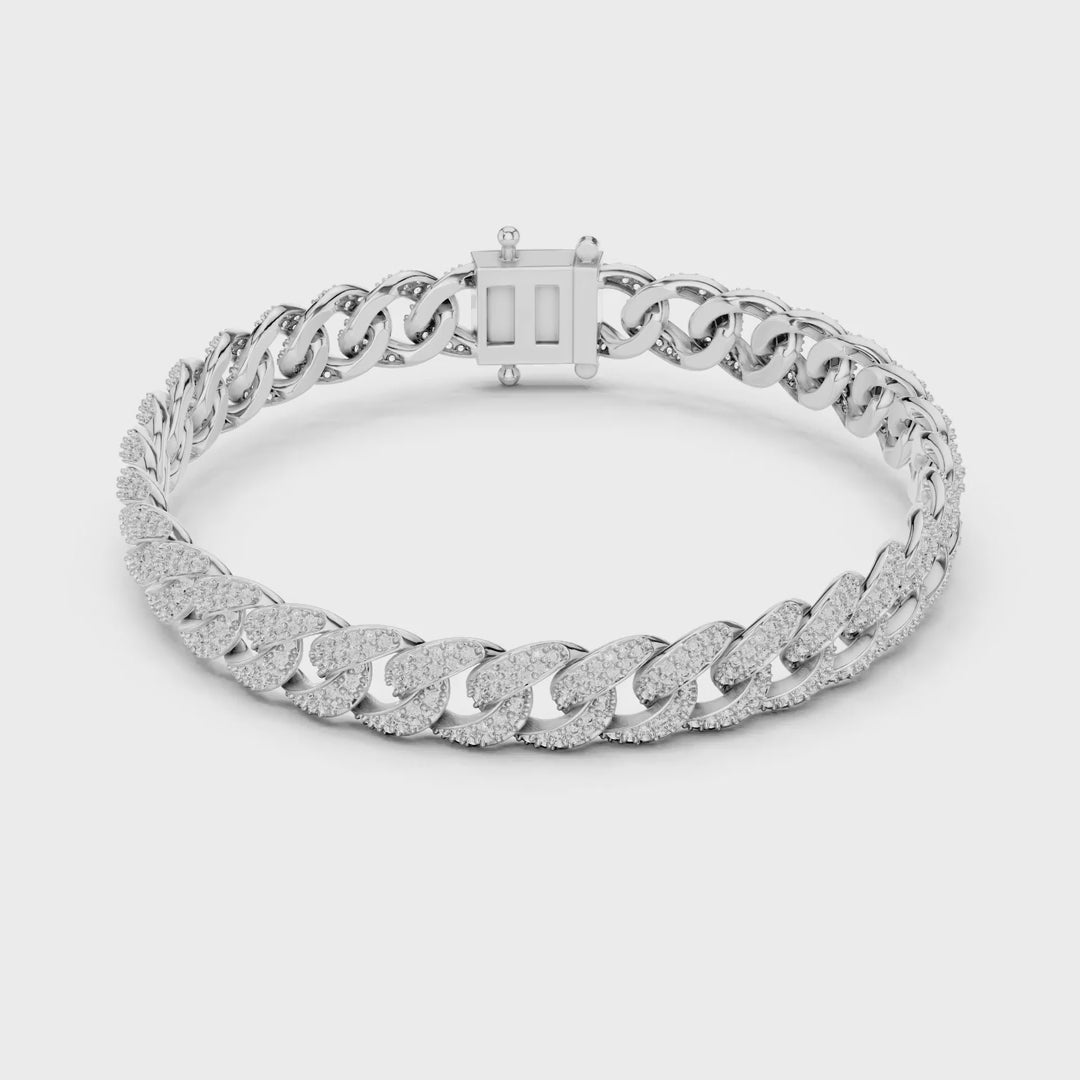 MJBR01 - Diamond Interlocking Curb Chain Wristband