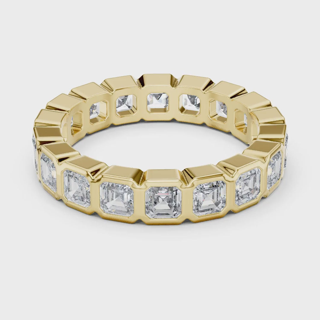 MJET031 - Asscher Cut Bezel Wrapped Full Eternity Band