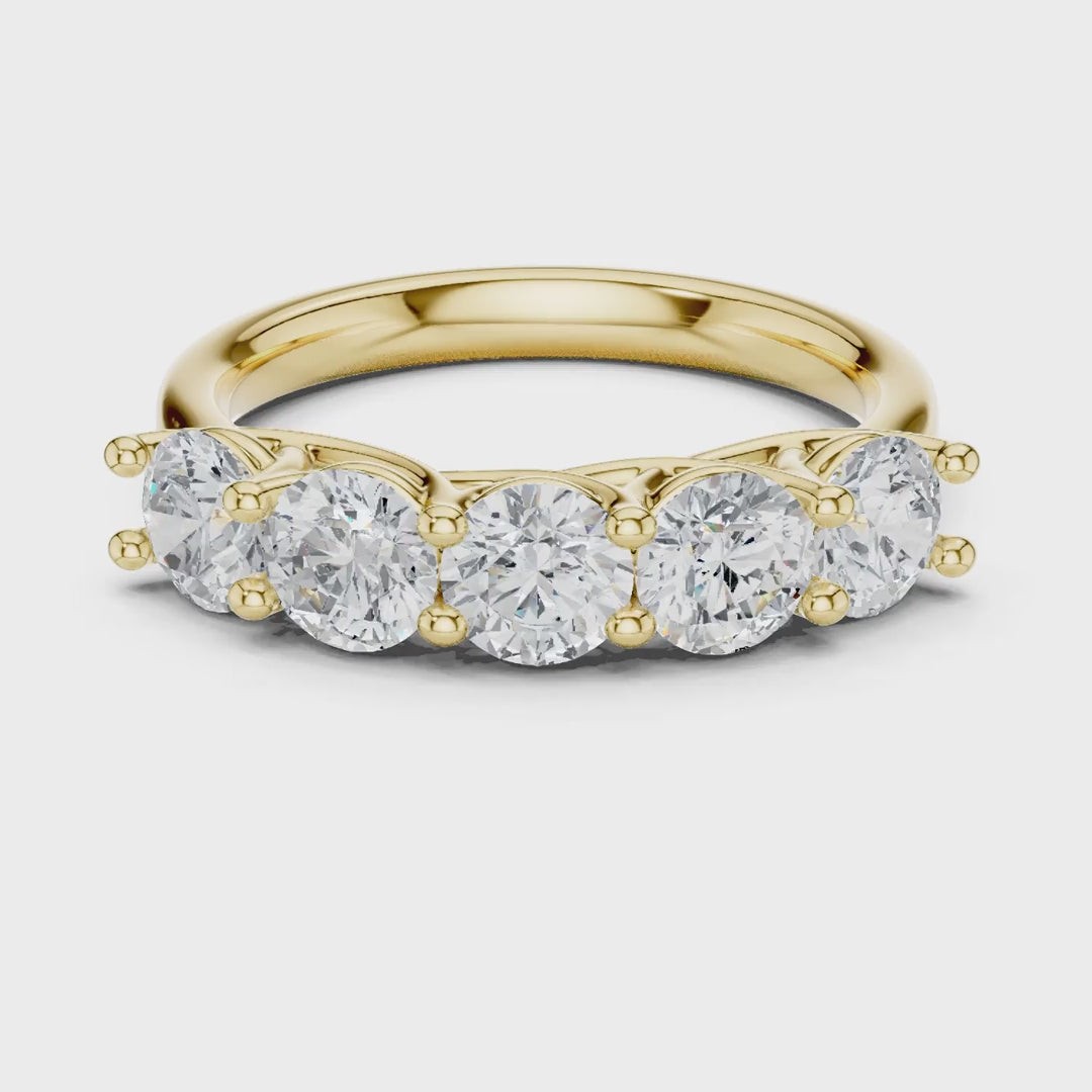 MJR072 - Elegant Shared Basket Round Silhouette Wedding Band