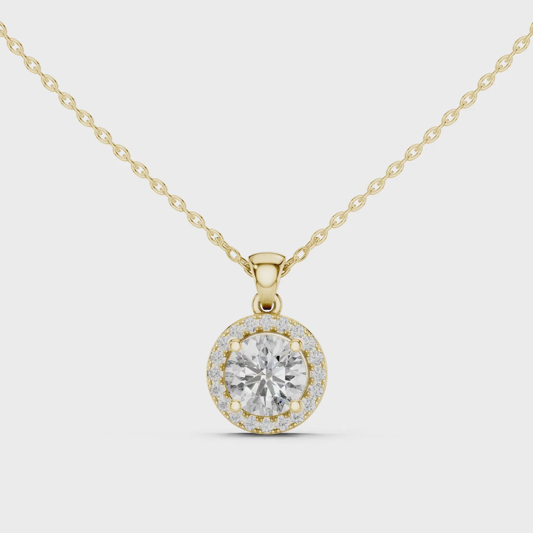MJP08 - Elegant Micro-Pave Framed Gemstone Pendant
