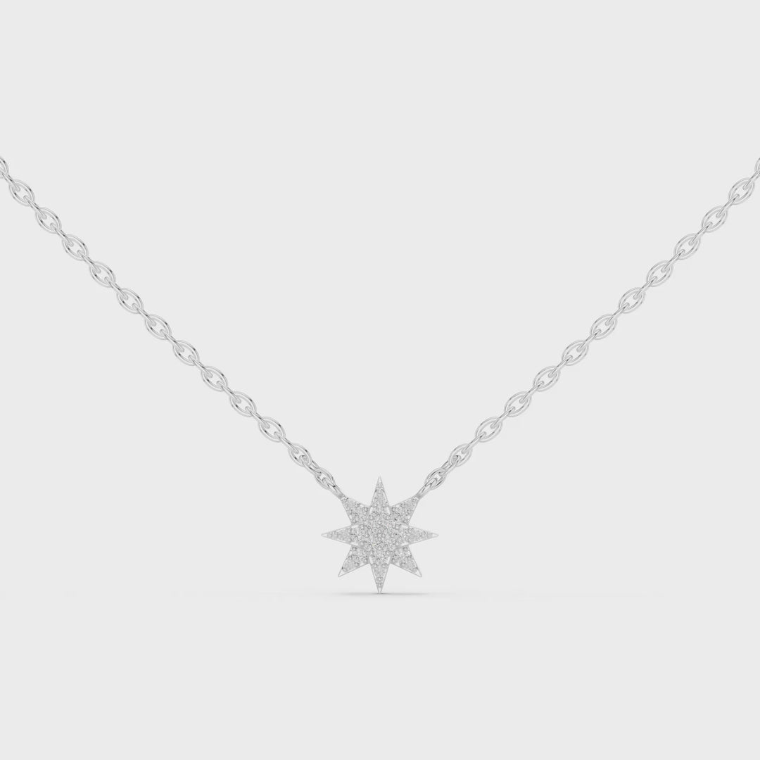 MJP010 - Eight-Point Starburst Diamond Pave Pendant