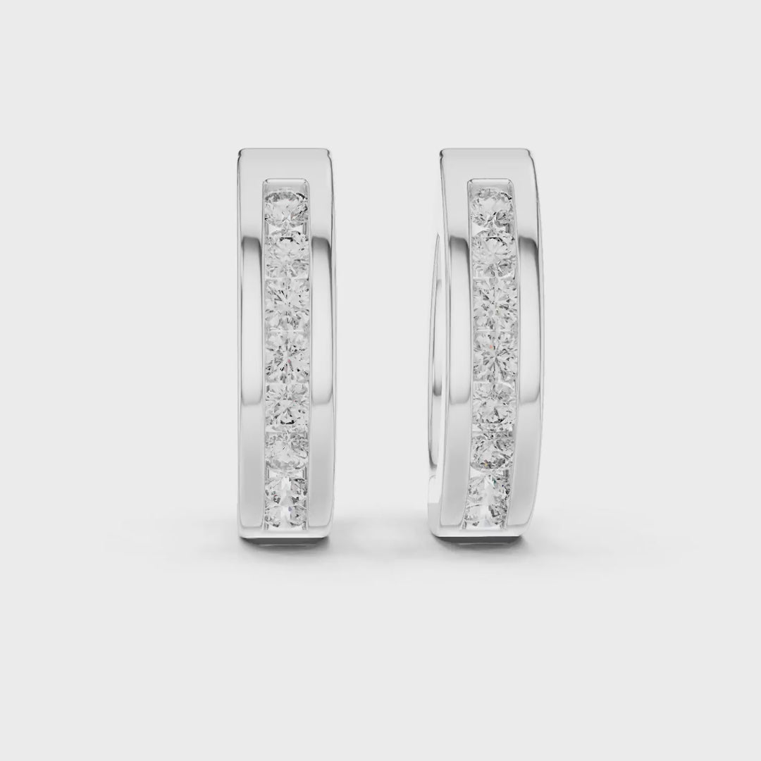 MJER24 - Flush Channel Inset Huggie Hoops