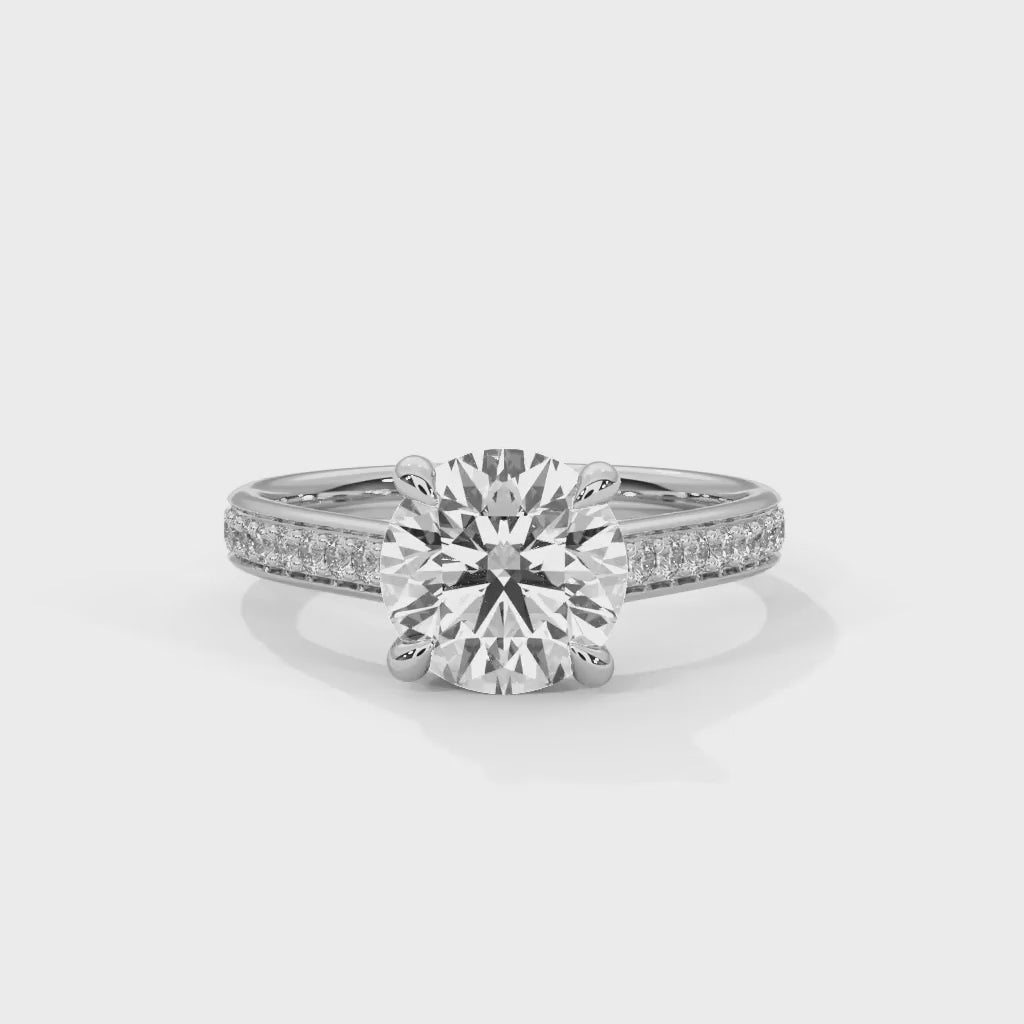 MJBS27 - Classic Brilliant Solitaire with Shimmering Band