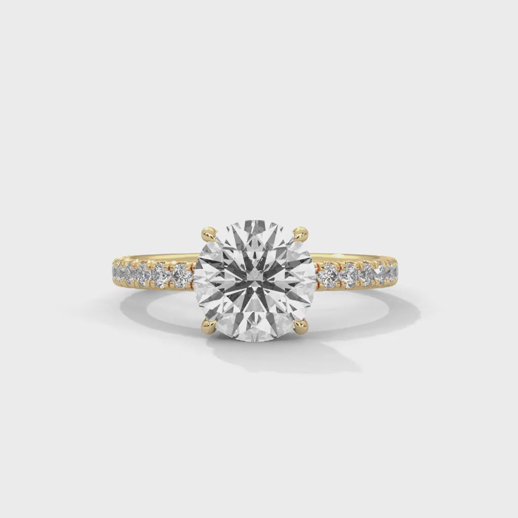 MJBS32 - Elegant Four-Prong Round Cut Accent Ring