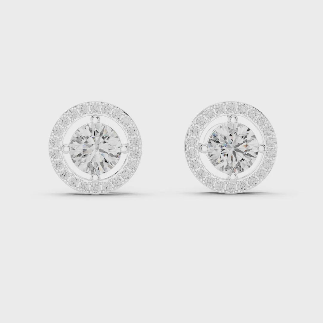 MJER07 - Round Cut Floating Halo Studs
