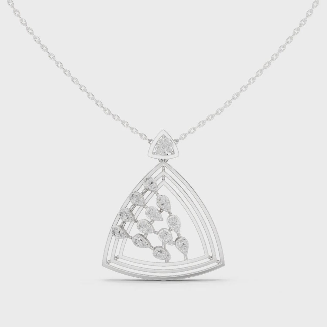 MJP16 - Concentric Triangle Diamond Chevron Pendant