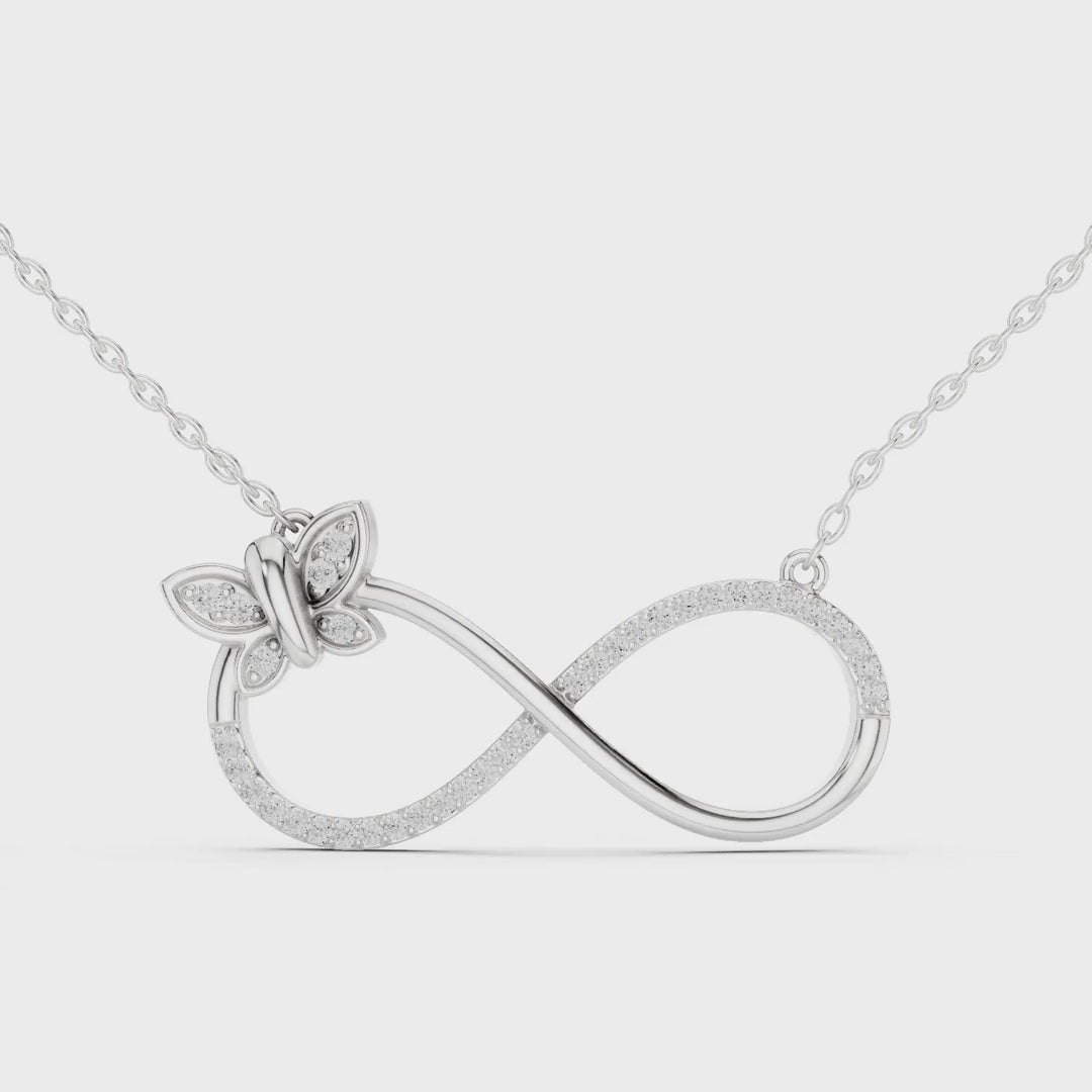 MJP53 - Fluttering Butterfly Infinity Loop Pendant